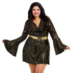 Dreamgirl Black and Gold Mini Dress